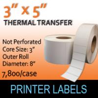 Thermal Transfer Labels 3" x 5" Non Perf